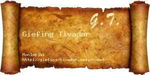 Giefing Tivadar névjegykártya